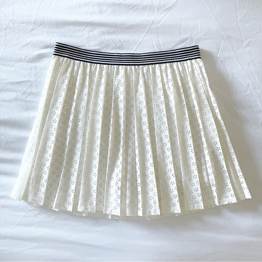 Tory Burch Sport Women’s Ivory Pleated Laser Cut Eyelet Tennis Skirt Size S